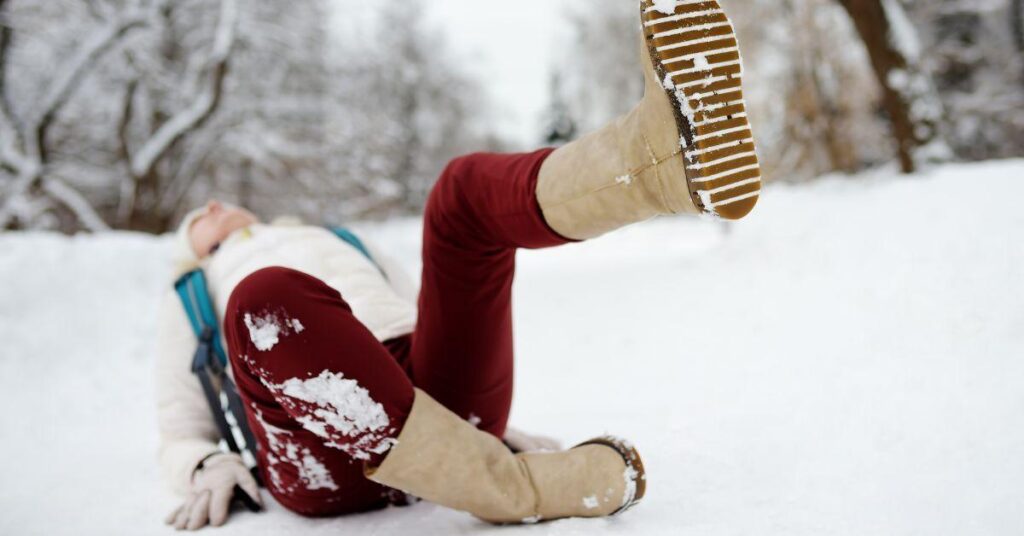 person slipping on ice