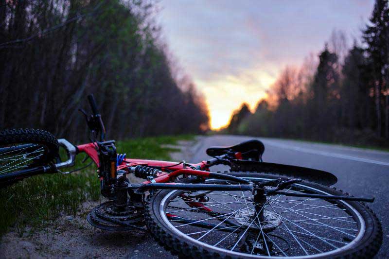 Bike Laying on Side of Road