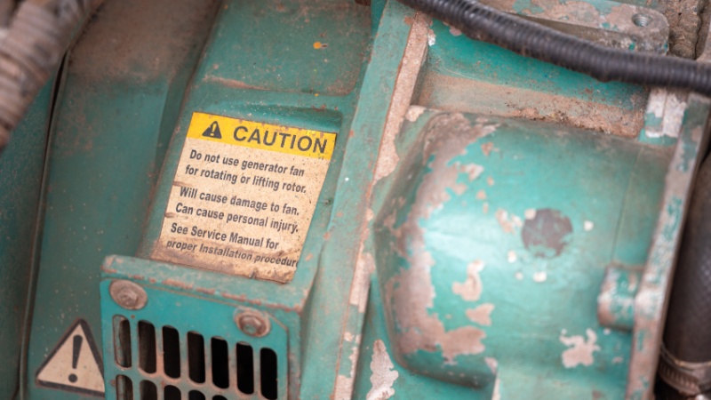 warning label on generator