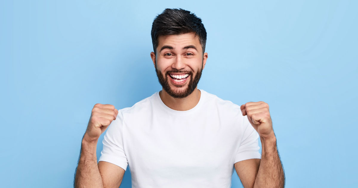 Man excited to get a free legal evaluation of his accident injury claim