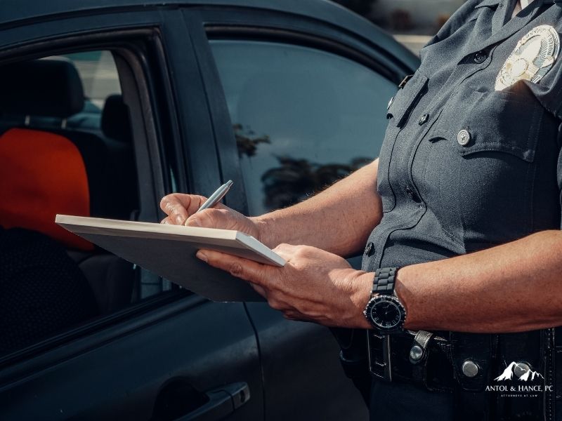 police searching car for drugs