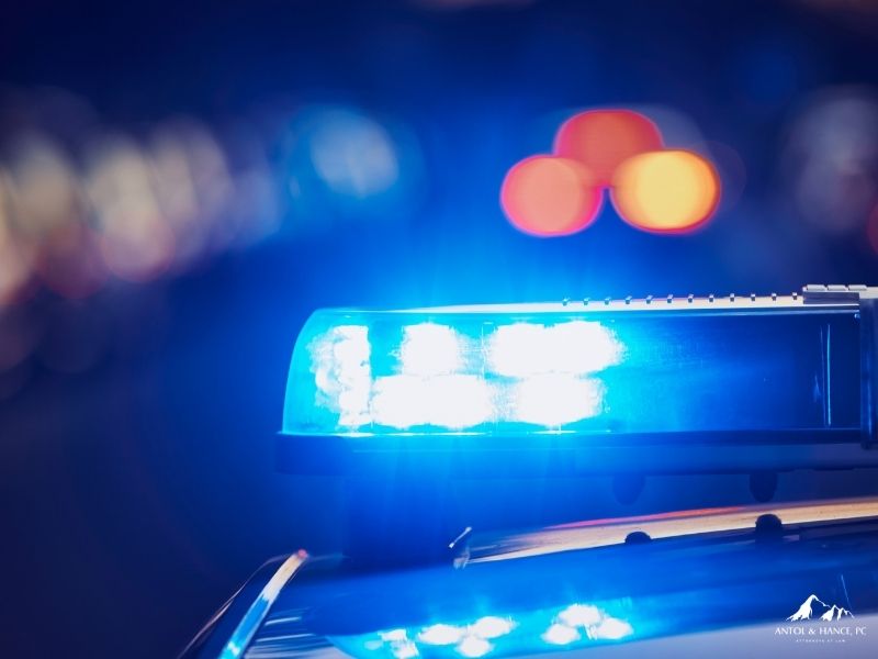 Police lights during a criminal traffic stop in Arizona